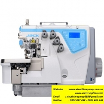 C4-4-M03-333-SD máy vắt sổ Jack ,máy vắt sổ 2 kim 4 chỉ điện tử cắt chỉ bằng điện ,nâng chân vịt tự động ,khoảng cách kim 2mm bờ vắt sổ 4mm