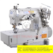 JK-8569ADI-05CBx356 máy viền Jack ,máy viền bằng xén phải 3 kim đánh bông kèm bộ căng thun ,motor liền trục tiết kiệm điện ,chuyên may đồ lót