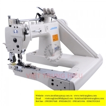 JK-T9280-73-2PL máy cuốn sườn Jack ,máy cuốn sườn 3 kim có trợ lực chuyên hàng Jean