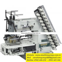 QB008-12048P-VSQ-VSM máy nhiều kim Qingben ,máy 12 kim ,khoảng cách mỗi kim 4.8mm ,kèm bộ căng chỉ thun và bộ đánh bông trang trí