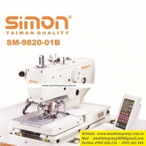 SM-9820-01B máy khuy Simon ,máy khuy mắt phụng điện tử cắt chỉ dài với 1 dao