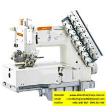 SM-1408PL máy nhiều kim Simon ,máy 8 kim may móc xích chuyên dùng may 3 sọc Adidas ,motor điện tử tiết kiệm điện